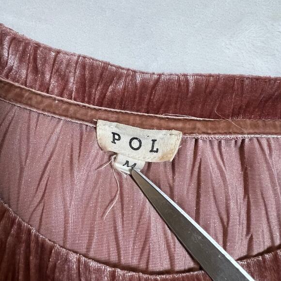 POL Crewneck Oversized Drop Shoulder Velvet Top Size Medium Lagenlook Bohemian - Picture 4 of 7